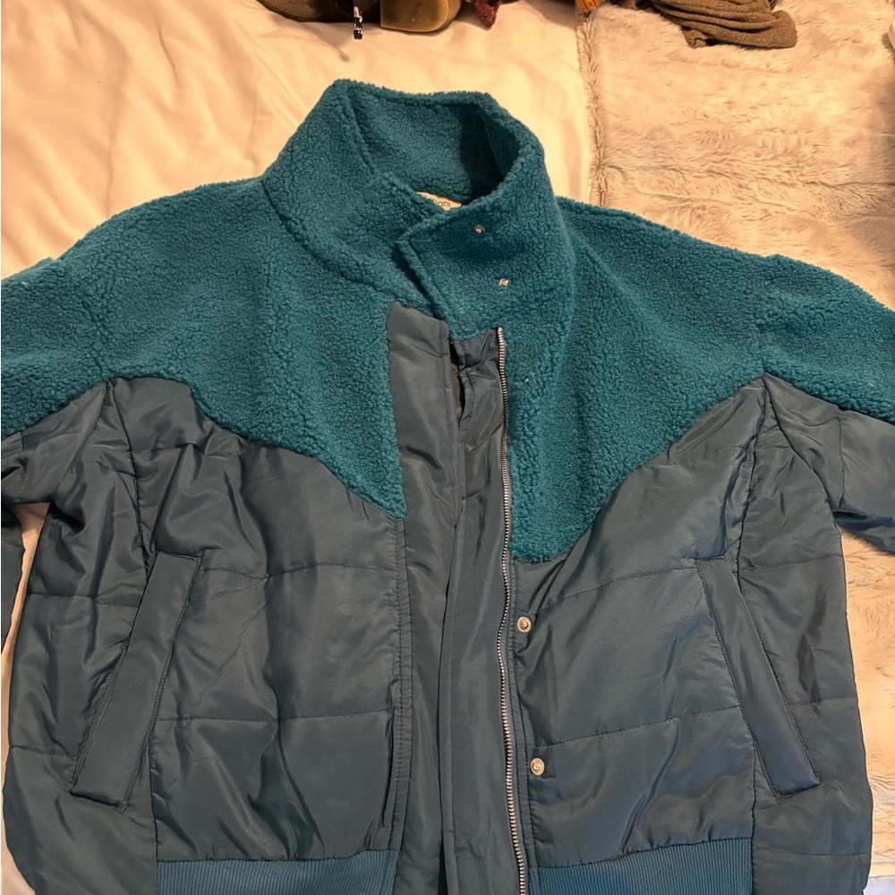 Teal and Blue Puffer Jacket